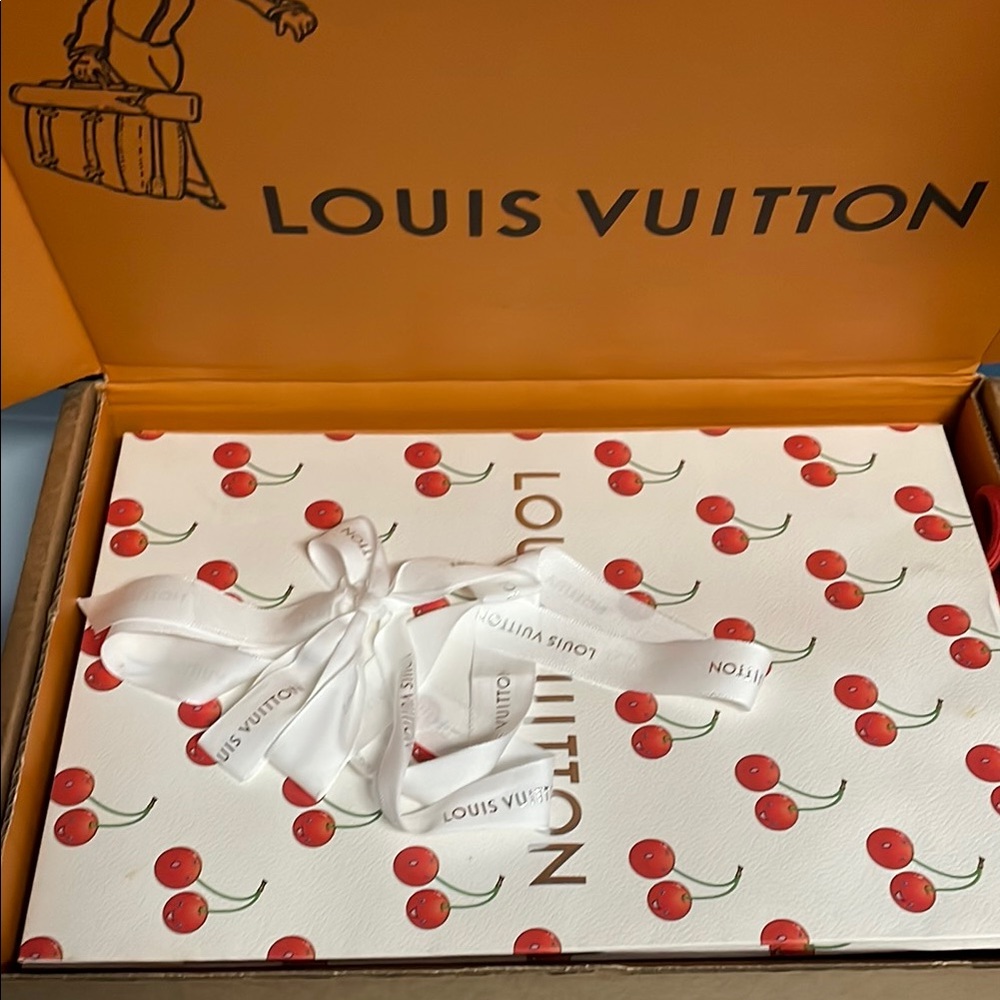 Louis Vuitton Cherry Motif Box with White Ribbon